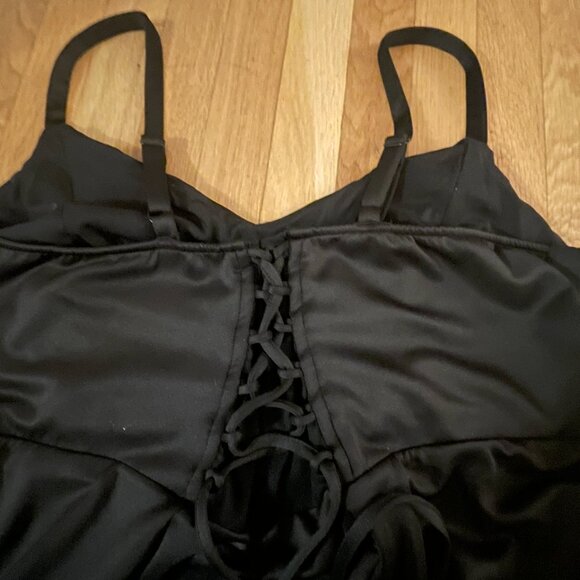 Mini Scuba Lace-Up Fit And Flare Dress-- Torrid - Picture 5 of 5